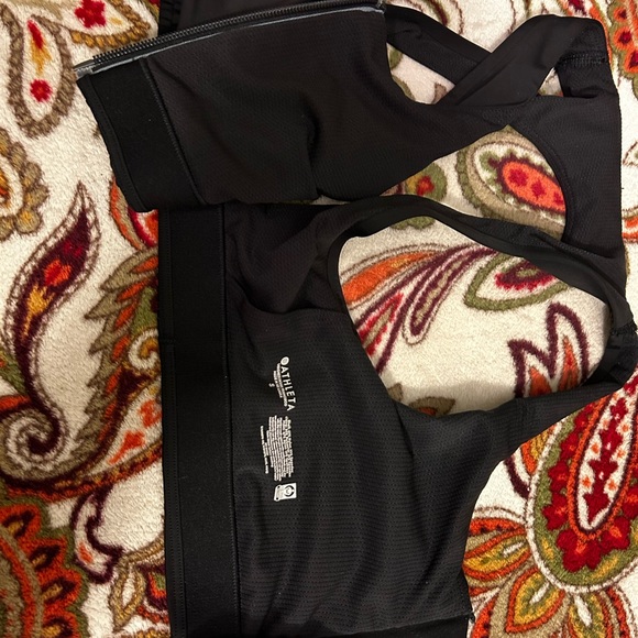 Front Zip Athleta Sports Bra Black - Picture 3 of 4